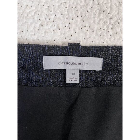 Classiques Entier Womens Mid Waist Tweed Pencil Skirt Black Sz 10 - Picture 4 of 6
